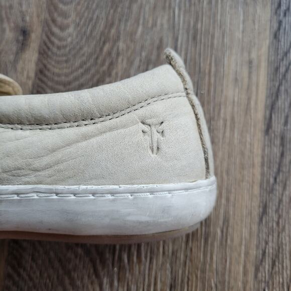 Frye Slip On Mens White Leather Casual Fashion Sneakers Size 8.5